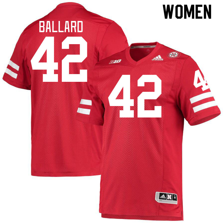 Women #42 Cole Ballard Nebraska Cornhuskers College Football Jerseys Stitched Sale-Red